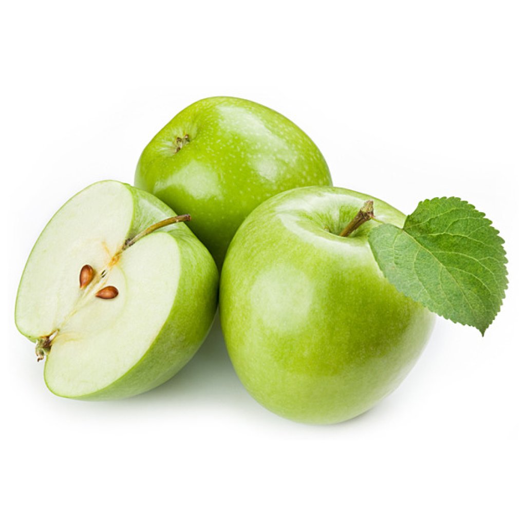 En elegant Äpple gröna, Svenskodlat sommaräpple med naturligt utseende och känsla. Detaljerad utformning med realistiskt bladverk. 