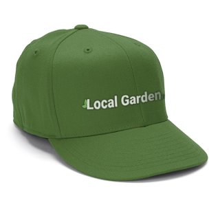 En elegant Keps Local Garden, Fin trädgårdskeps med vår logo med naturligt utseende och känsla. Detaljerad utformning med realistiskt bladverk. 