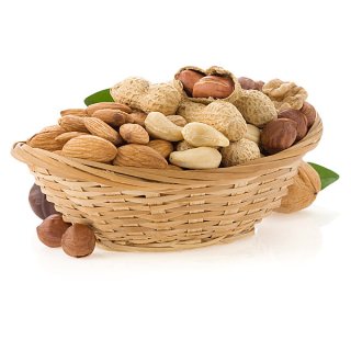 En elegant Korg, Träkorg med naturligt utseende och känsla. Detaljerad utformning med realistiskt bladverk. 