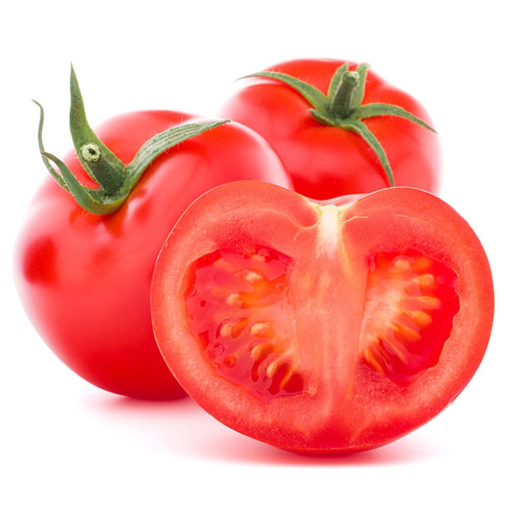 En elegant Tomat, Närodlad tomat med naturligt utseende och känsla. Detaljerad utformning med realistiskt bladverk. 