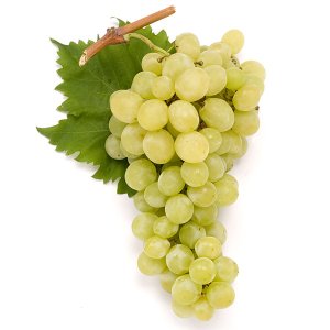 En elegant Vindruvor gröna, Kärnfria vindruvor med naturligt utseende och känsla. Detaljerad utformning med realistiskt bladverk. 